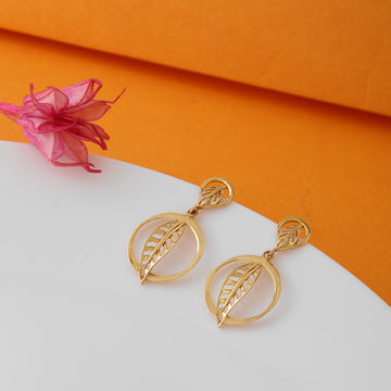 Golden Leaf Sterling Silver Earrings