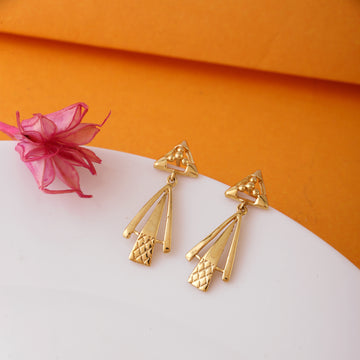 Golden Aura Geometric Drop Earrings – 92.5 Sterling Silver