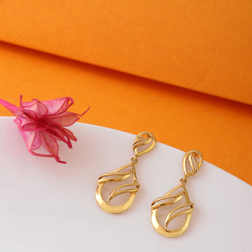 : Golden Teardrop Sterling Silver Earrings