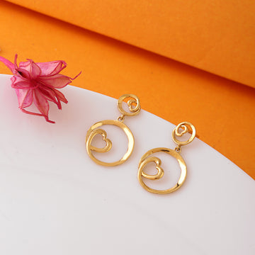 Golden Heart Swirl Earrings – 92.5 Sterling Silver