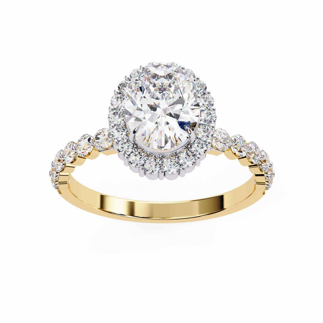 Halo Radiance Oval Diamond Ring