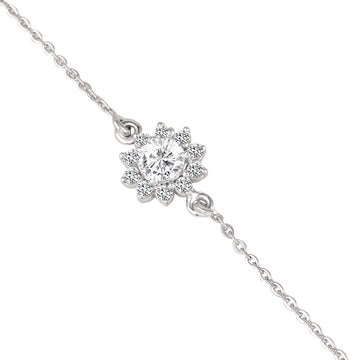 Close-up of 925 silver sunflower sparkle bracelet