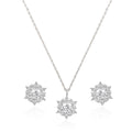 Snowflake floral pendant set in 925 silver with marquise and round zircon stones