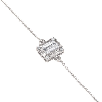 925 silver square emerald-cut bracelet close-up with baguette detailing