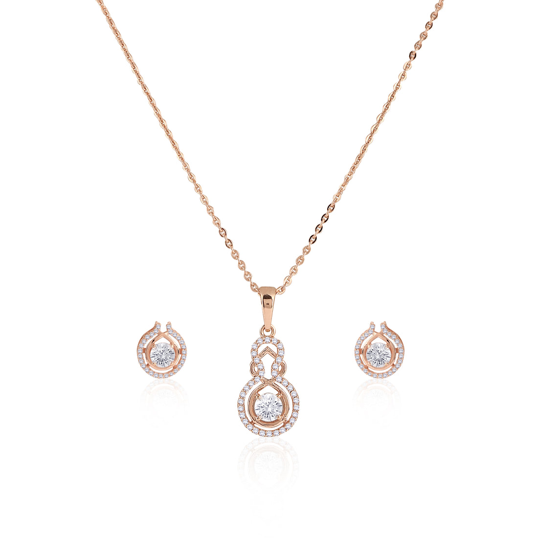 ✨ Elegant 925 Silver Rose Gold Plated Jewelry Set