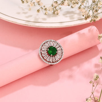 ✨ 925 Silver Radiance in Every Hue: The Circular Sunburst Ring