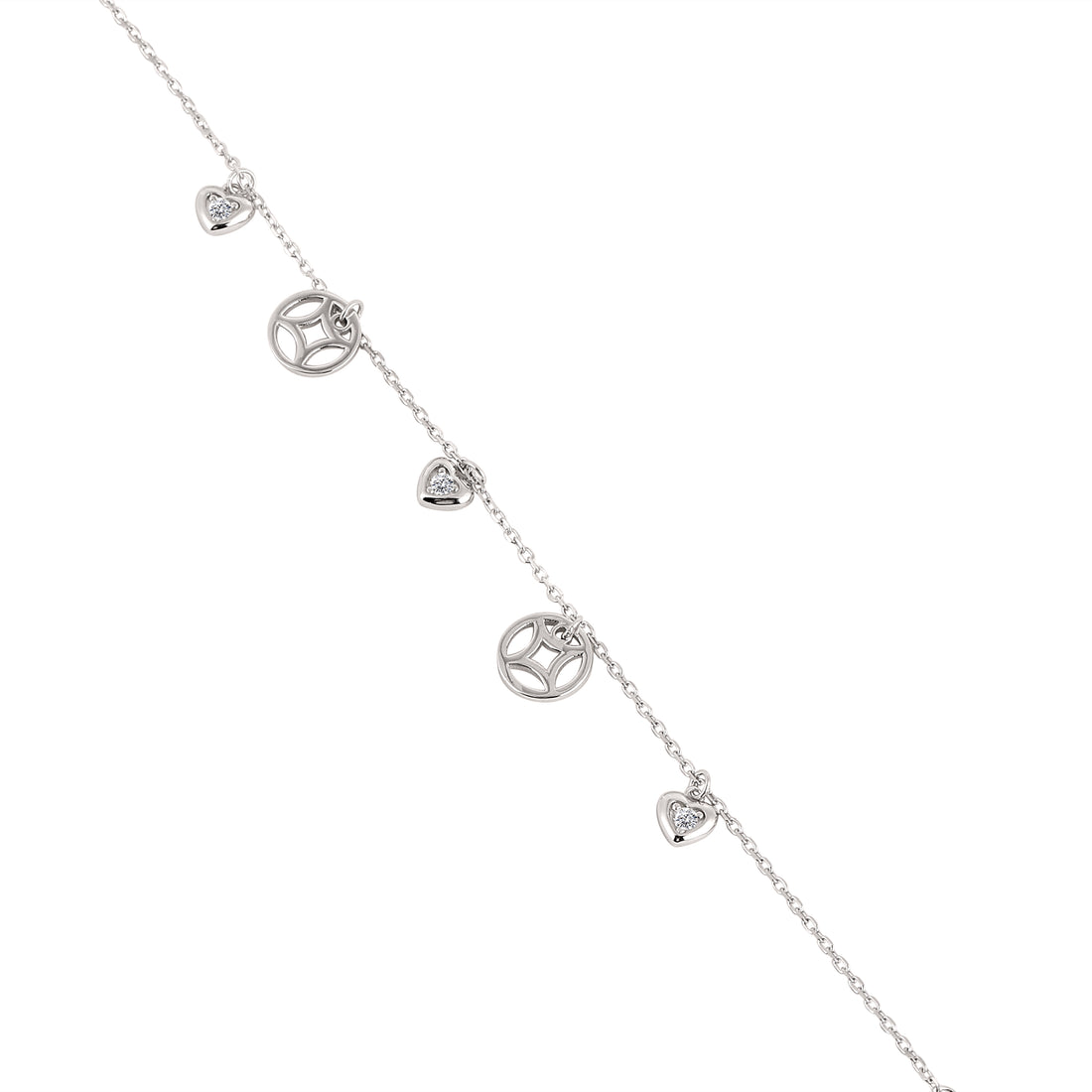 ✨ Heart & Harmony Charm Bracelet in 925 Silver