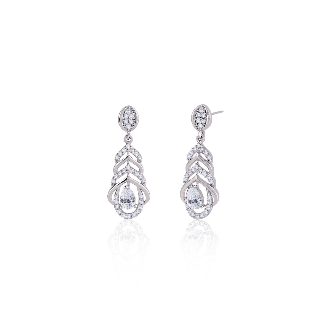 925 Silver Art Deco Crystal Drop Earrings 🌟