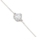 925 silver heart-shaped halo bracelet close-up with sparkling detailing