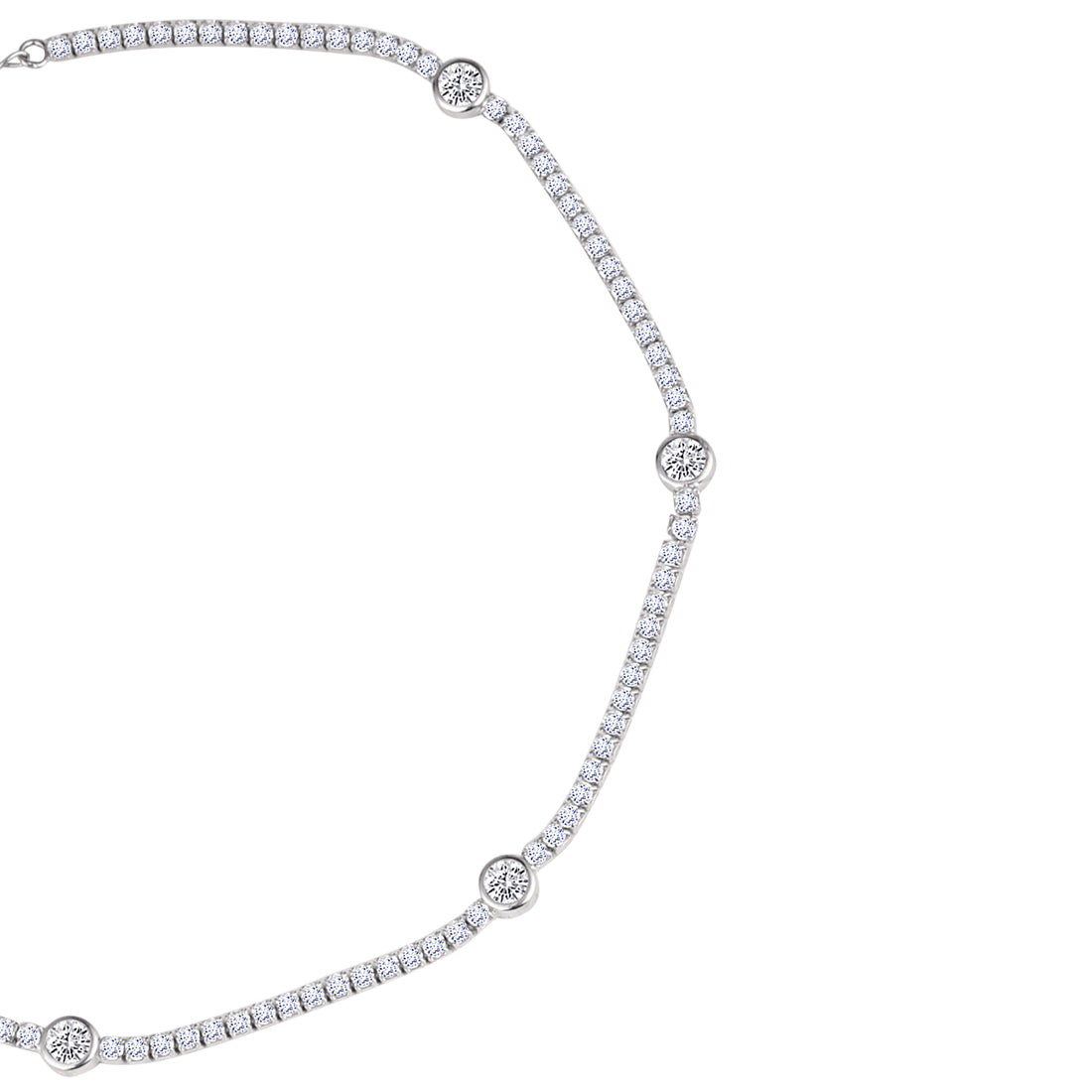 ✨ 925 Silver Zircon Tennis Anklet Pair