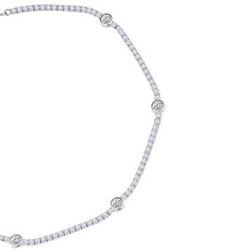 925 silver zircon tennis anklet close up detail