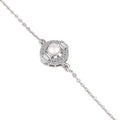 925 silver pearl halo bracelet close-up with pearl center and stone detailing