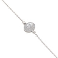 Close-up of 925 silver double halo bracelet