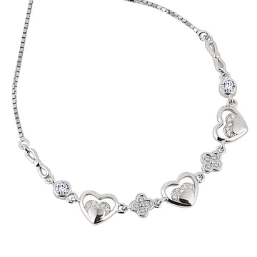 925 silver open heart infinity charm bracelet full length view