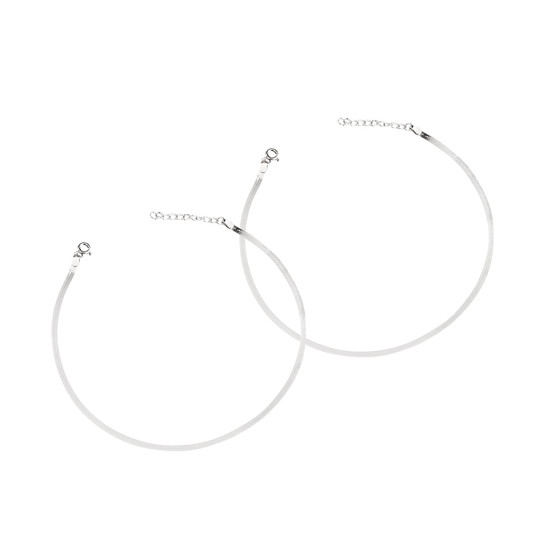 ✨ 925 Silver Minimal Snake Chain Anklet Pair