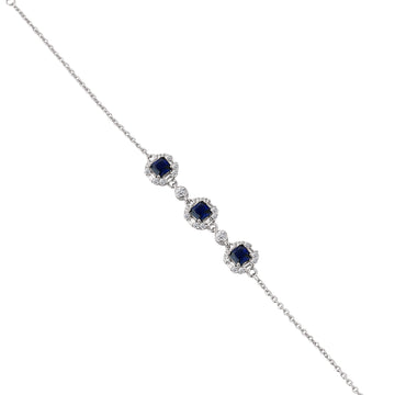 Radiant Trio Halo Bracelet Collection – 925 Sterling Silver