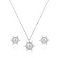 Radiant Star Halo Pendant Set in 925 Silver