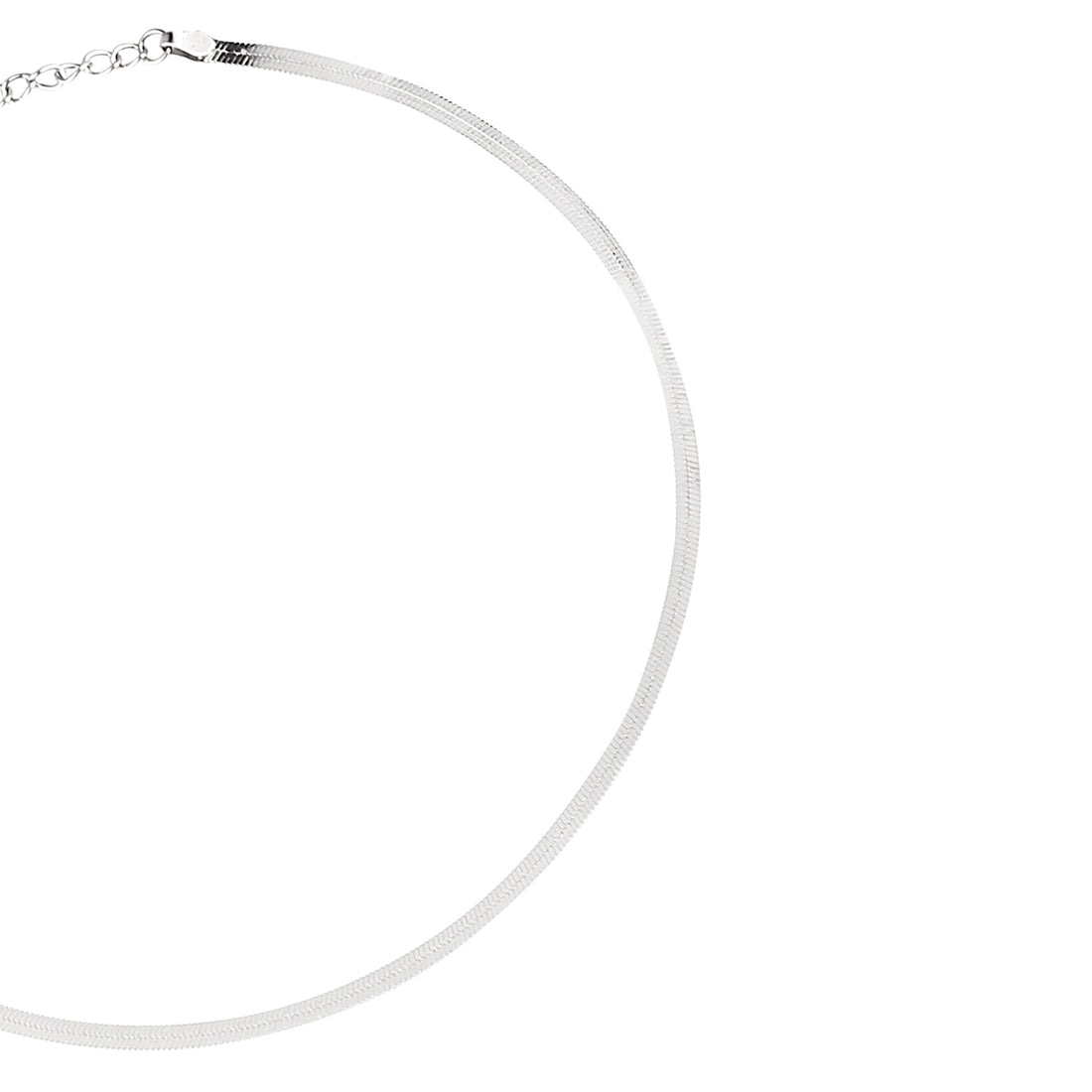 925 silver snake chain anklet pair top view