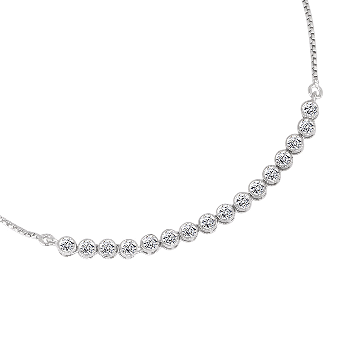 Sterling silver tennis line anklets set
