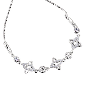 925 silver celestial floral charm bracelet full length view