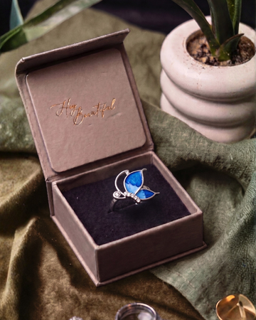 🦋 Patriotic Split-Wing 925 Silver Butterfly Ring