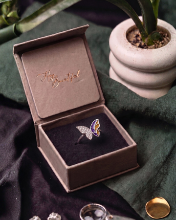 👑 Two-Tone Majesty Butterfly 925 Silver Ring