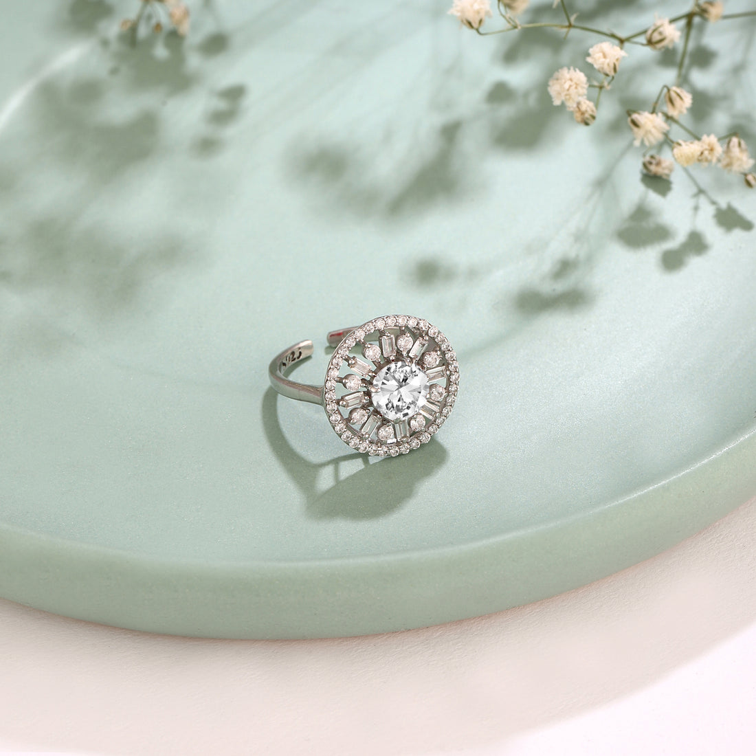 ✨ 925 Silver The Celestial Circular Sunburst Ring Collection