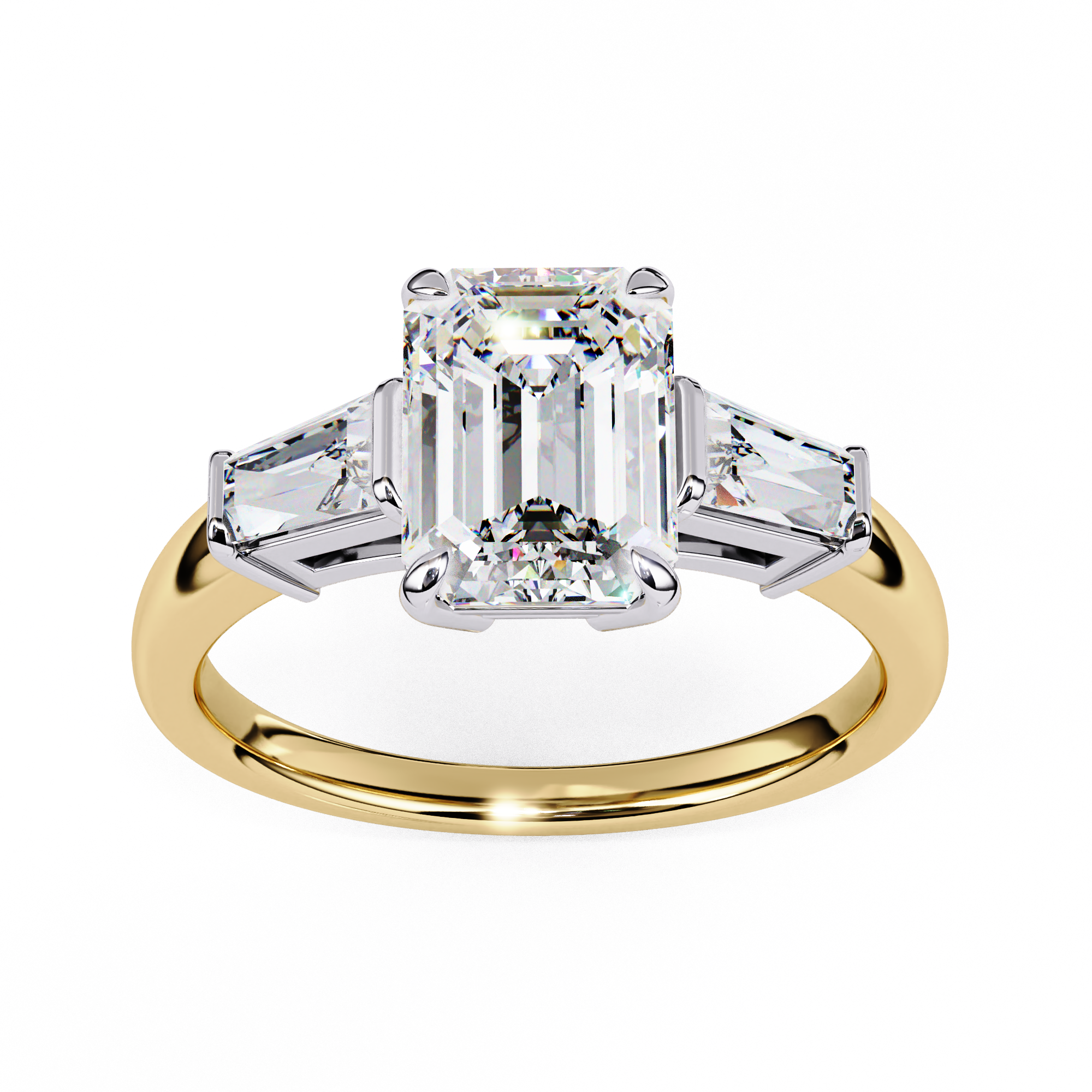 Emerald Elegance Lab-Grown Diamond Ring