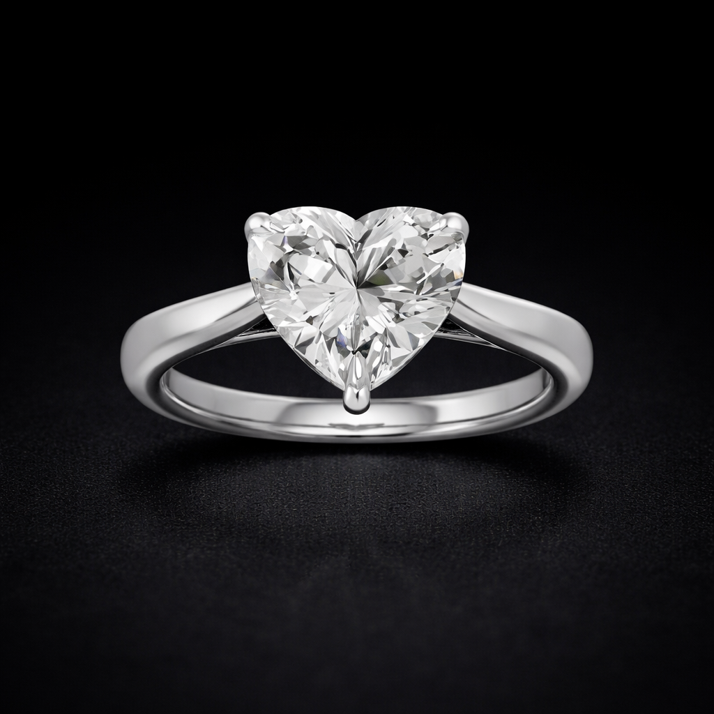 Heart-Shaped Solitaire Ring in 925 Silver ❤️