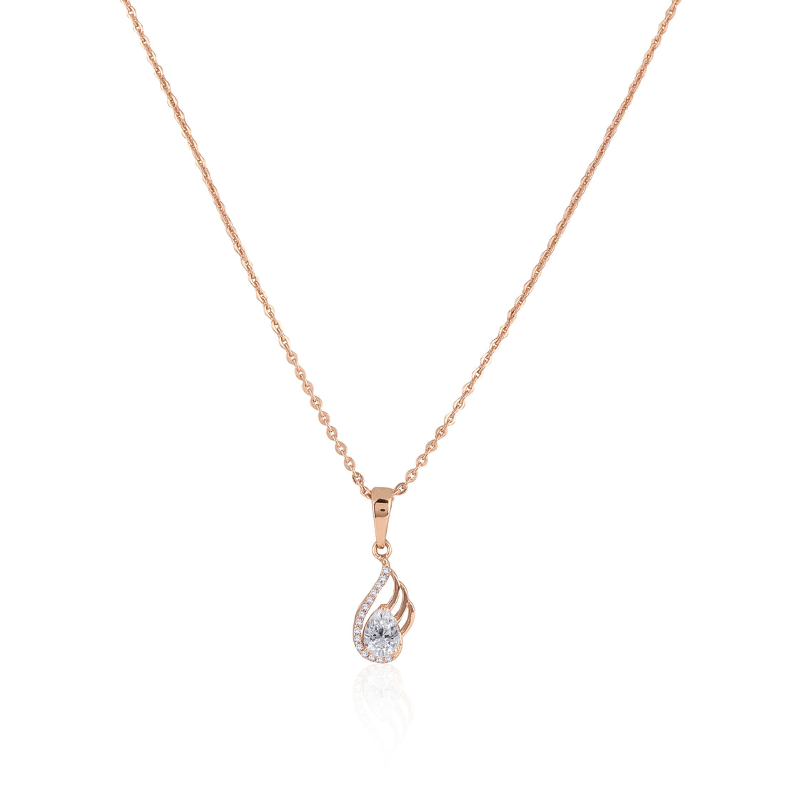 Front view of 925 sterling silver hexagon pendant necklace with matching stud earrings and double-halo cubic zirconia design