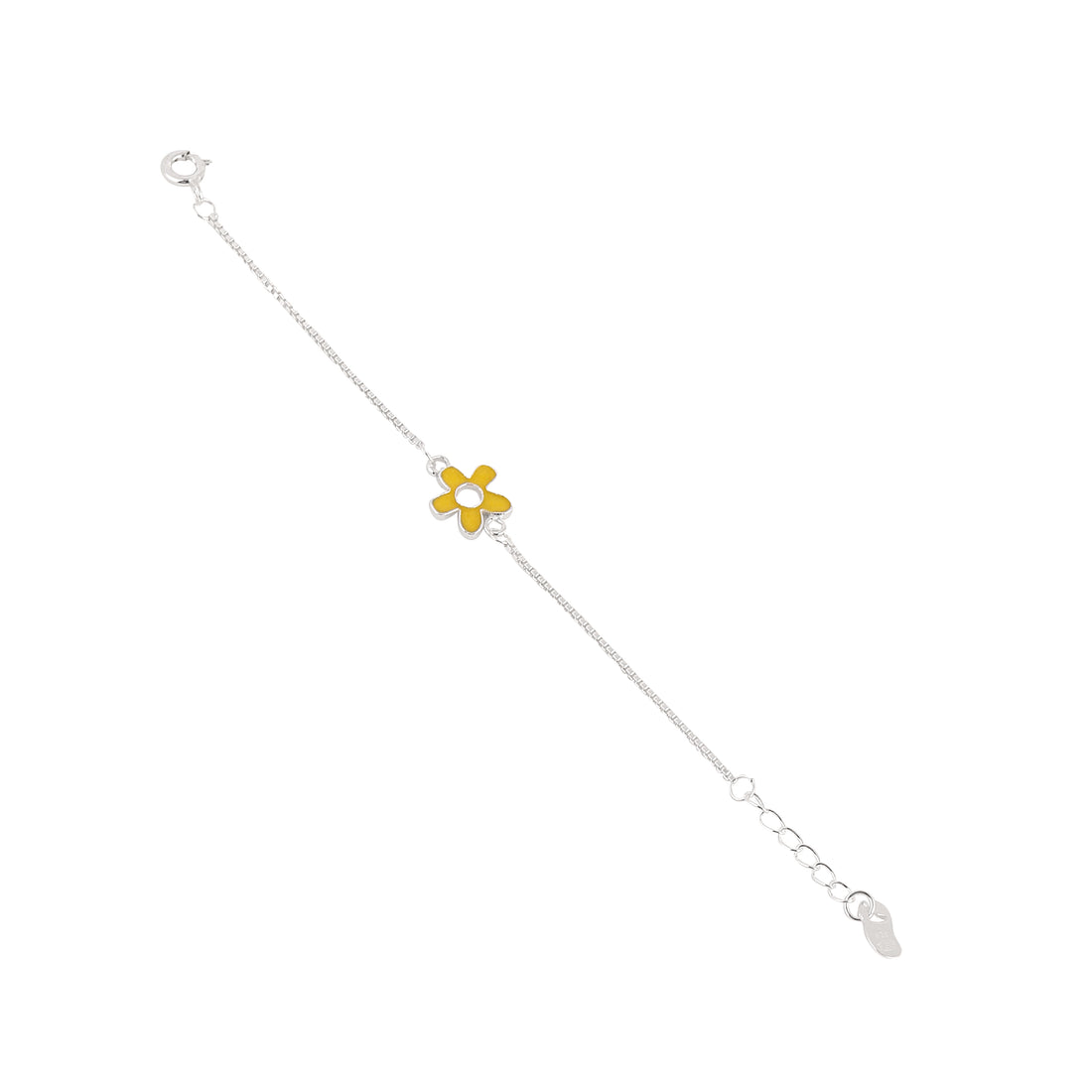🌼 925 Silver Yellow Flower Kids Bracelet