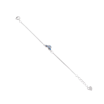 Blue car charm kids bracelet in 925 silver with adjustable chain.