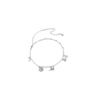 925 silver celestial charm bracelet close up detail