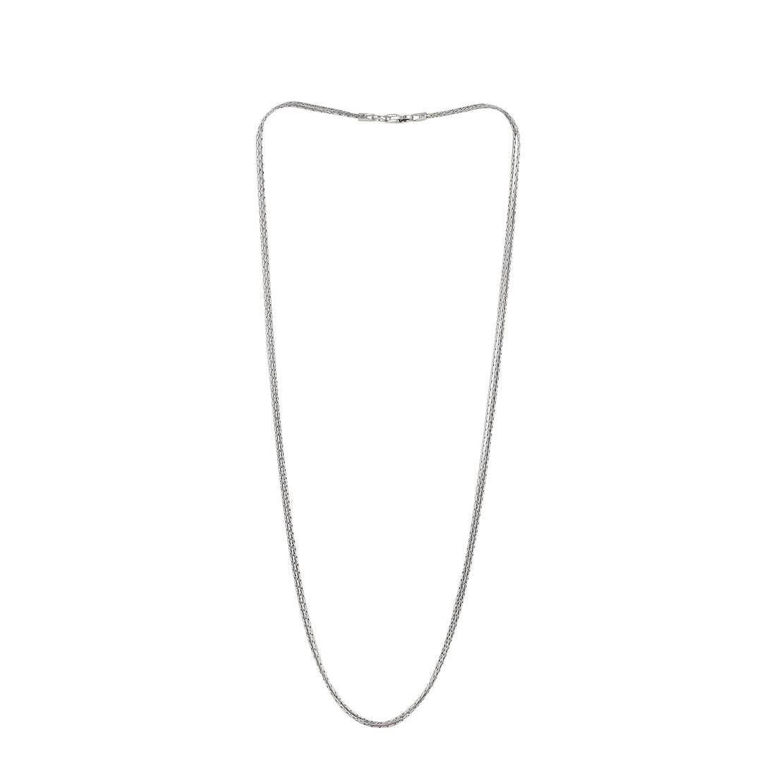Sterling silver triple strand snake chain necklace