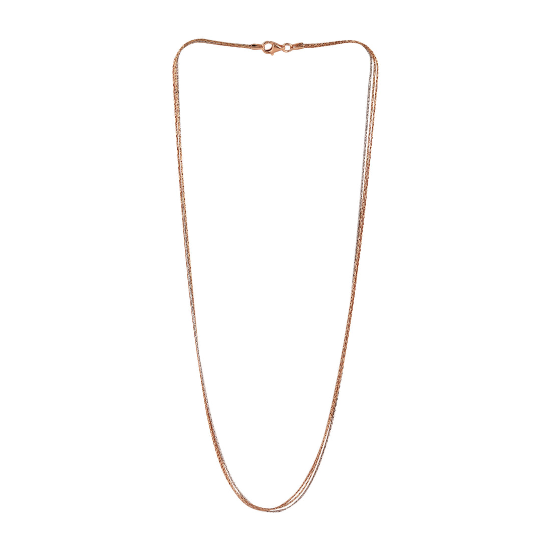 925 silver rose gold plated chain necklace with sleek minimalist design.