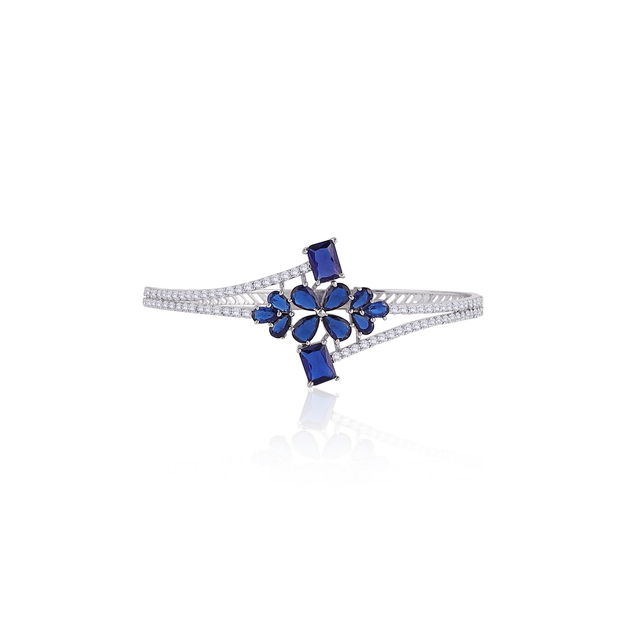 Sapphire Blossom Kada Bracelet