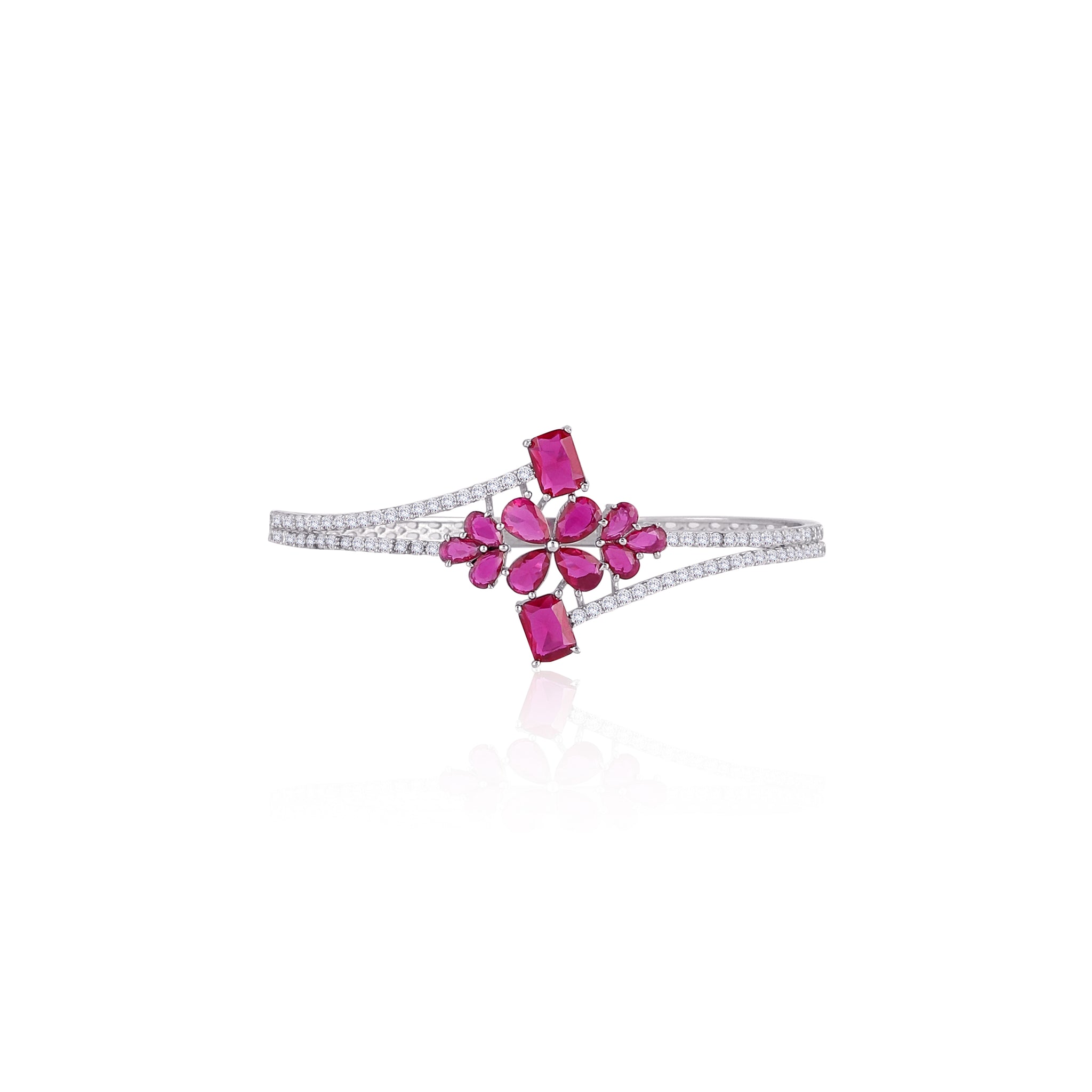 Ruby Radiance Kada Bracelet