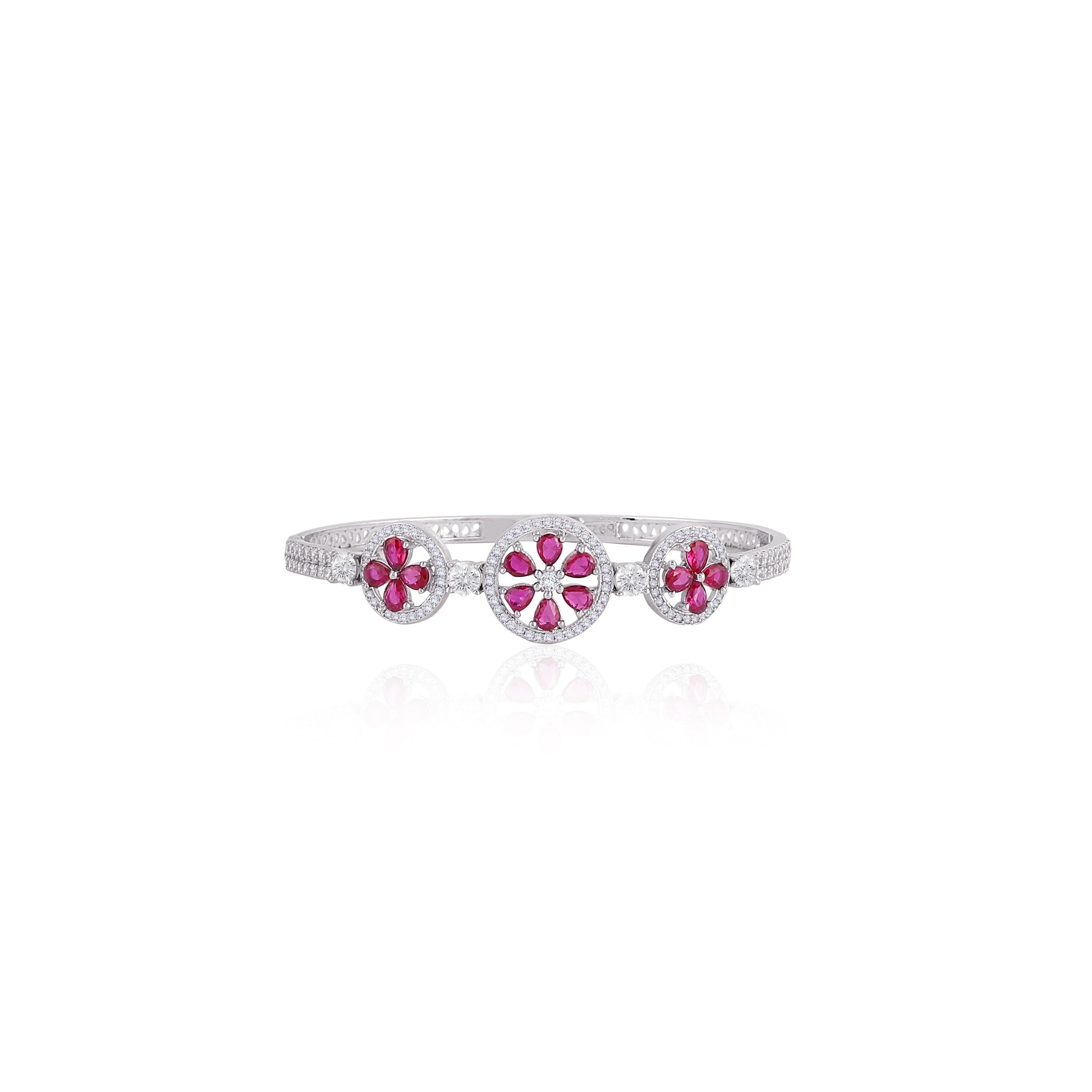 Ruby Petals Kada Bracelet