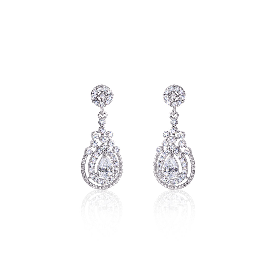 925 Silver Vintage Teardrop Crystal Drop Earrings 💧