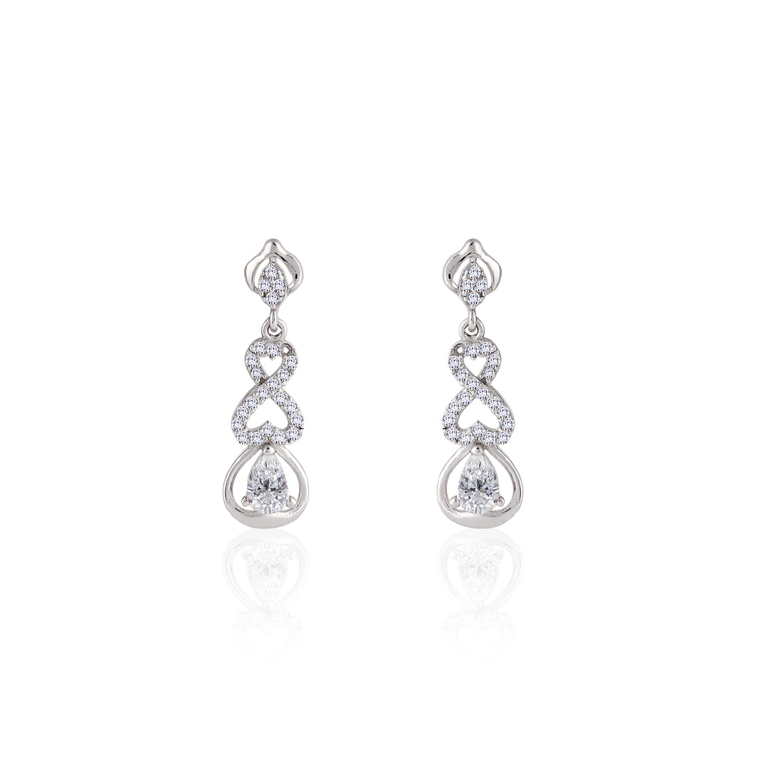 ♾️ 925 Silver Pave Infinity Knot Drop Earrings