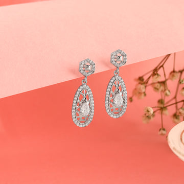 Dazzling  Pear Drop 925 silver Earrings