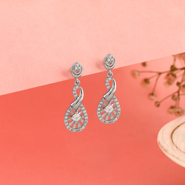 🎀 Infinity Knot & Halo Drop 925 Silver Earrings
