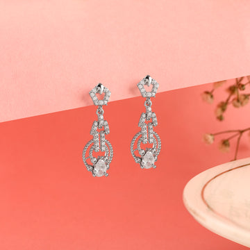 👑 925 Silver Regal Crown Dangle Earrings