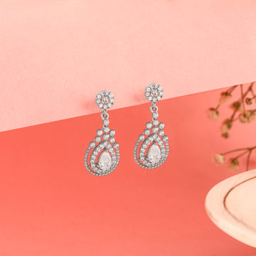 925 Silver Vintage Teardrop Crystal Drop Earrings 💧