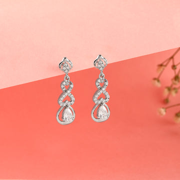 ♾️ 925 Silver Pave Infinity Knot Drop Earrings