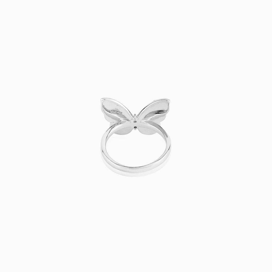 Sterling silver purple and blue enamel butterfly adjustable ring