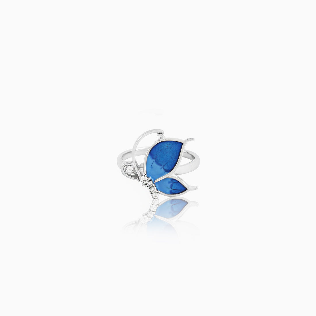 Azure Petal Butterfly Ring
