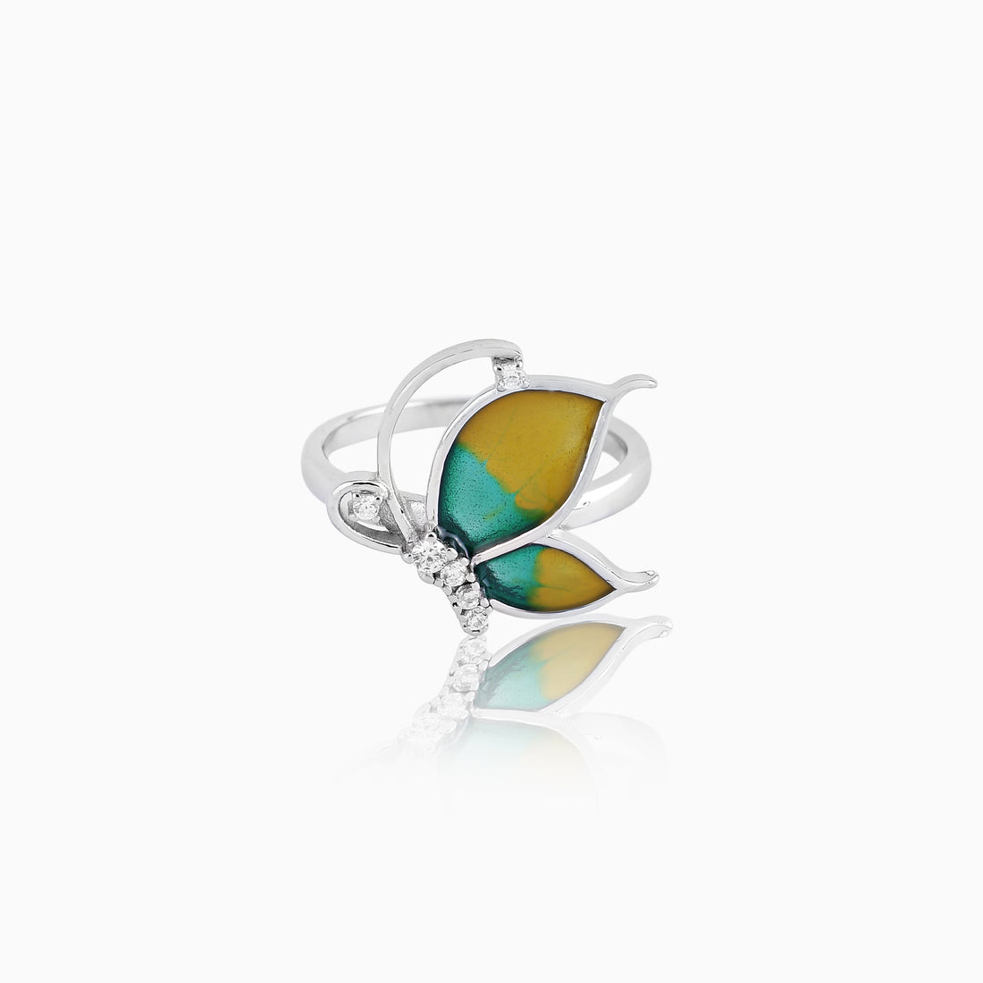 Sunlit Meadow Butterfly Ring