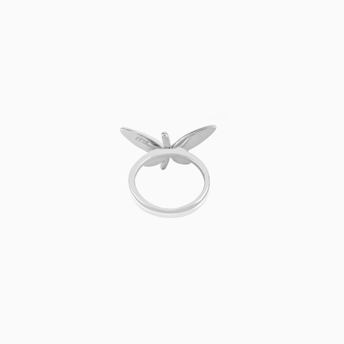 925 silver butterfly ring with pink and yellow enamel