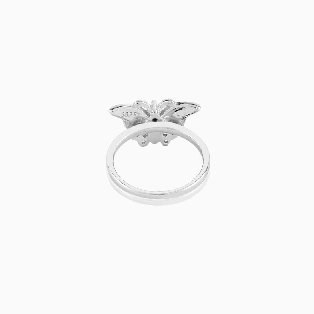 Adjustable 925 silver floral crystal enamel ring